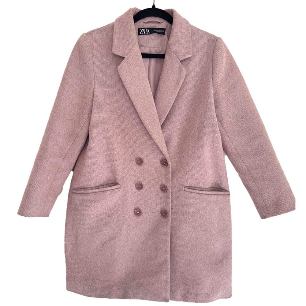 Zara Pink Doublebreasted Coat